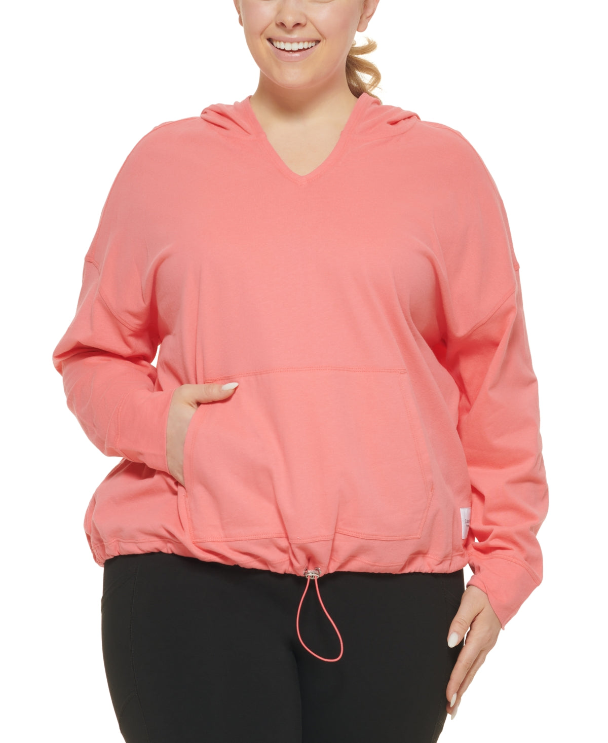 Calvin Klein Women's Performance Plus Hooded T-Shirt Pink Size 3X