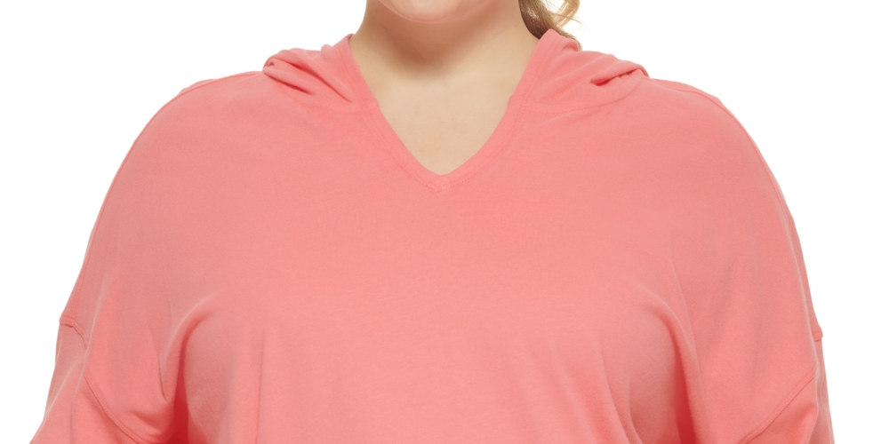 Calvin Klein Women's Performance Plus Hooded T-Shirt Pink Size 3X