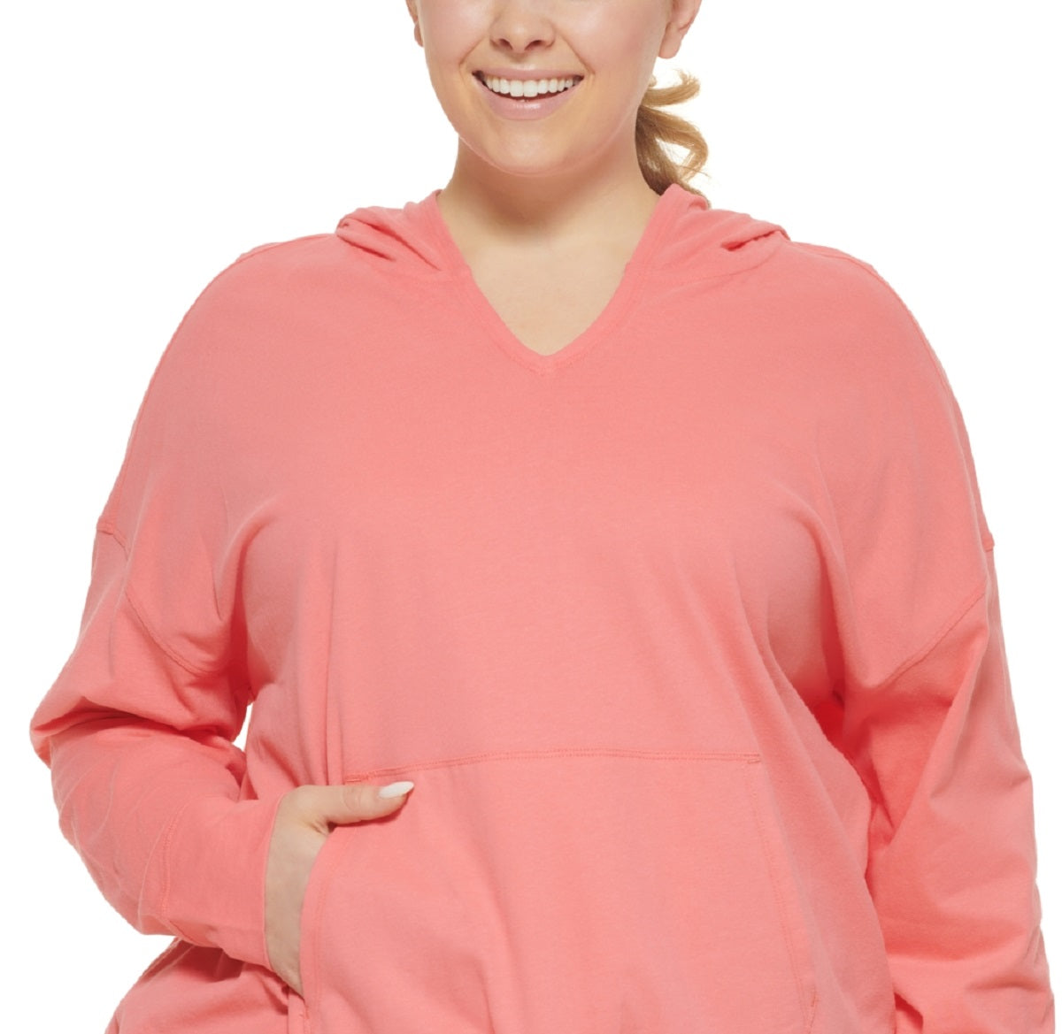 Calvin Klein Women's Hooded T-Shirt Red Size 1X