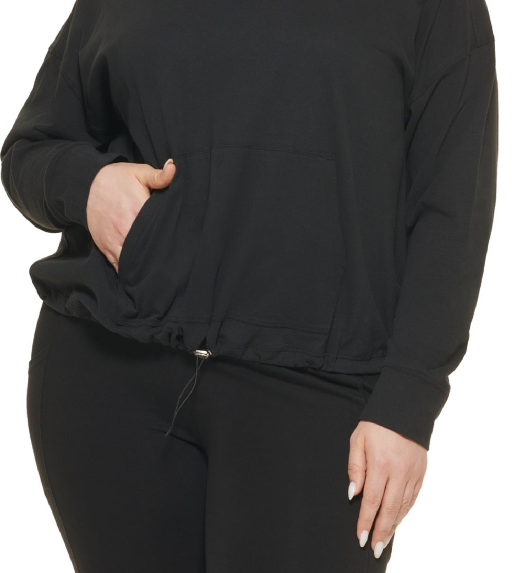 Calvin Klein Women's Hooded T-Shirt Black Size 2X