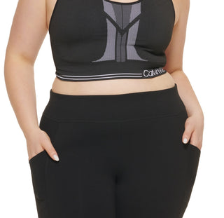 Calvin Klein Women's Reversible Medium Impact Sports Bra Black Size 2X