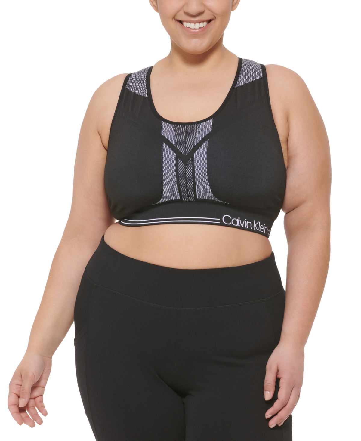 Calvin Klein Women's Reversible Impact Sports Bra Black Size 1X