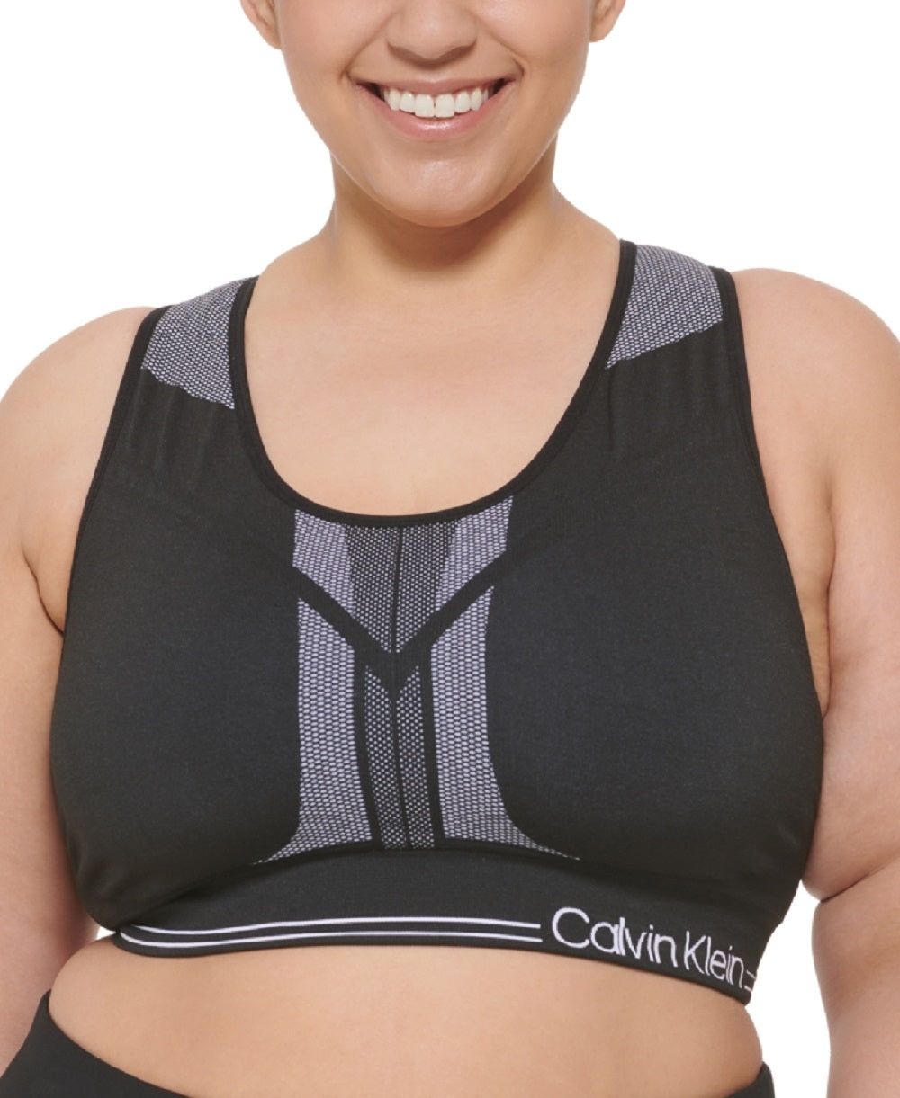 Calvin Klein Women's Reversible Impact Sports Bra Black Size 1X