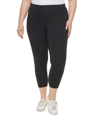 Calvin Klein Women's High Waist Side Pocket 7/8 Leggings Black Size 2X