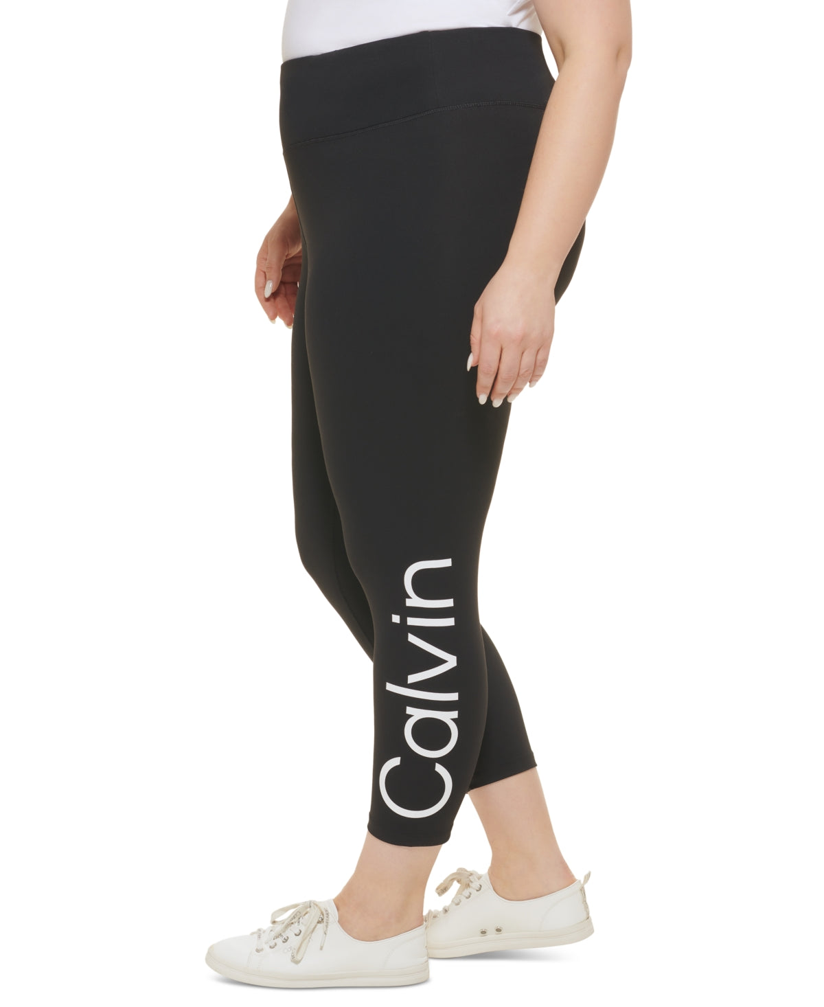 Calvin Klein Women's Logo High Waist Leggings Black Size 1X