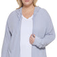 Calvin Klein Women's Ruched Sleeve Zip Hoodie Gray Size 1X