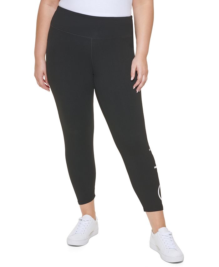 Calvin Klein Women's 7/8 Length Logo Leggings Black Size 2X