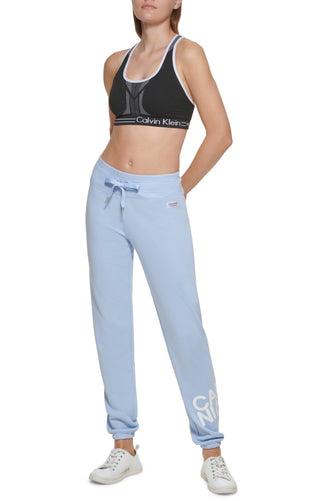 Calvin Klein Women's Fleece Mirror Logo Joggers Blue Size X-Large