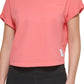 Calvin Klein Women's Bungee Hem Pocket Cotton T-Shirt Red Size X-Small