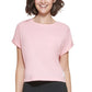 Calvin Klein Women's Bungee Hem Pocket Cotton T-Shirt Pink Size X-Large