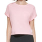 Calvin Klein Women's Bungee Hem Pocket Cotton T-Shirt Pink Size X-Large