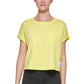 Calvin Klein Women's Bungee Hem Pocket Cotton T Shirt Yellow Size Large