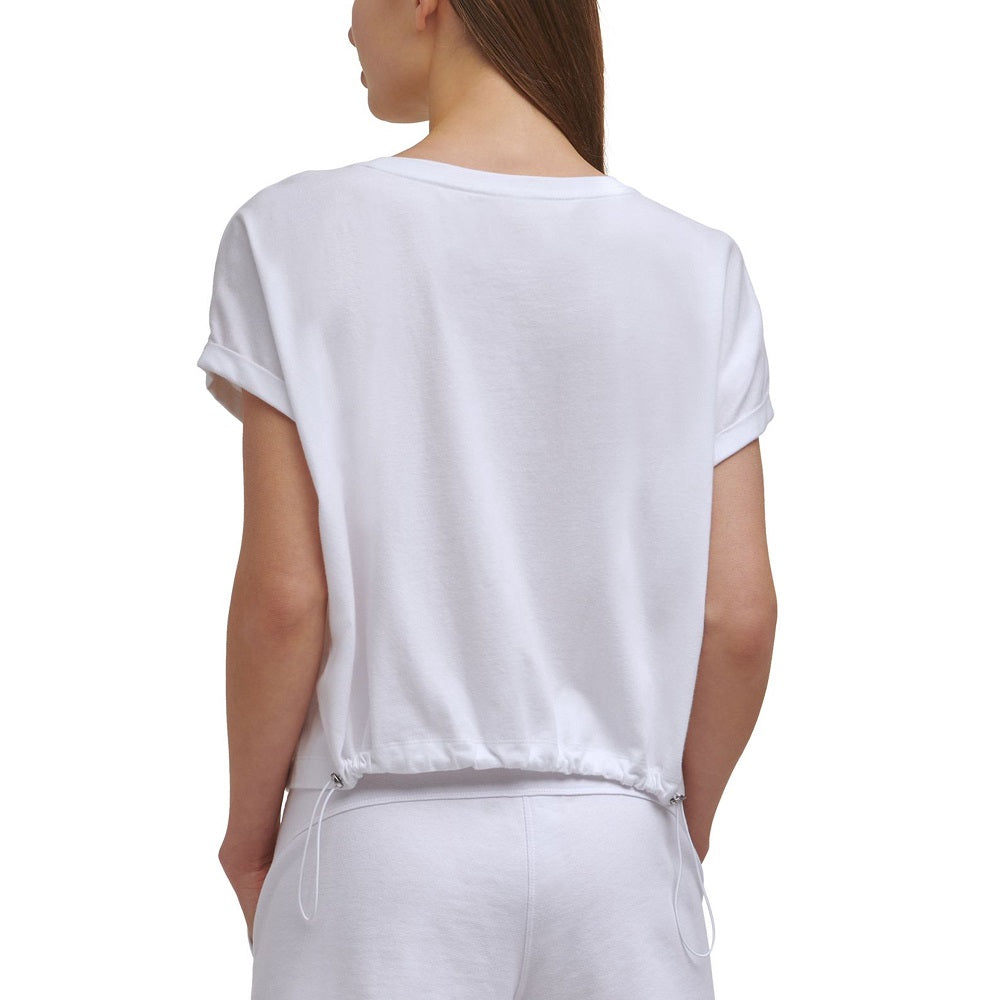 Calvin Klein Performance Bungee-Hem Pocket Cotton T-Shirt White Size XL