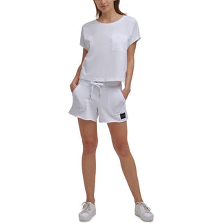 Calvin Klein Performance Bungee-Hem Pocket Cotton T-Shirt White Size XL