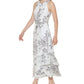 Calvin Klein Women's Printed Halter Maxi Dress Gray Size 12