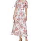 Calvin Klein Women's Floral Print Capelet Maxi Dress Pink Size 8