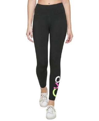 Calvin Klein Women's Colorblocked Logo 7/8 Leggings Black Size Small