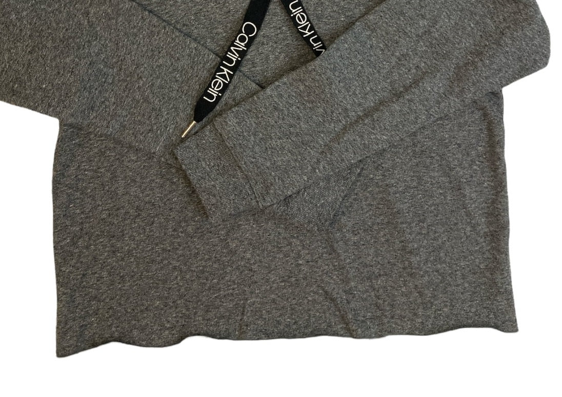 Calvin Klein Women's Cozy Relaxed Fit Fleece Logo Hoodie Gray Size Medium