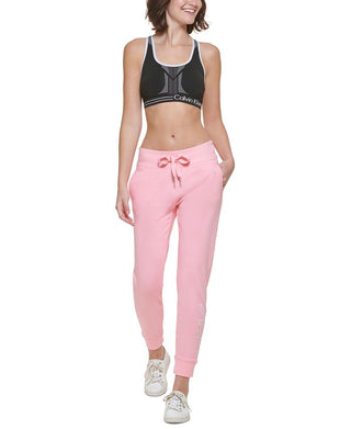 Calvin Klein Women's Outline Logo Joggers Pink Size Medium