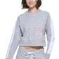 Calvin Klein Women's Cutoff Ck Logo Cropped Sweatshirt Gray Size Large