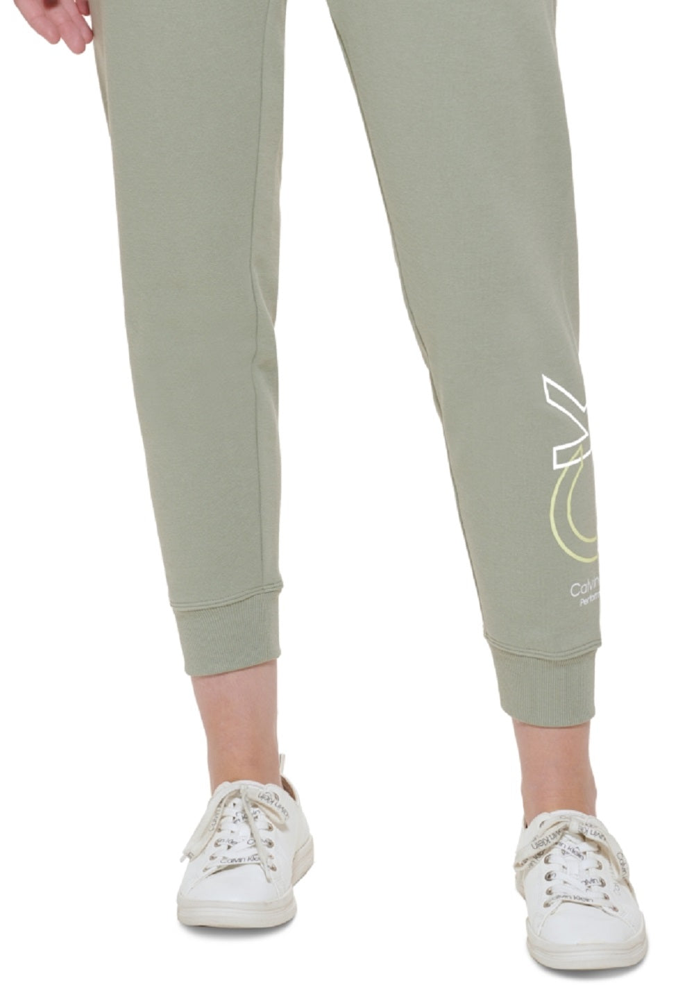 Calvin Klein Women's Ladies Performance Outline Logo Jogger Green Size Large