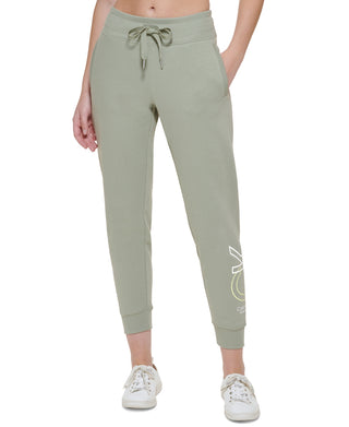 Calvin Klein Women's Outline Logo Joggers Green Size X-Small