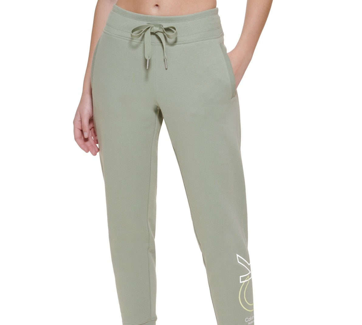 Calvin Klein Women's Outline Logo Joggers Green Size X-Small