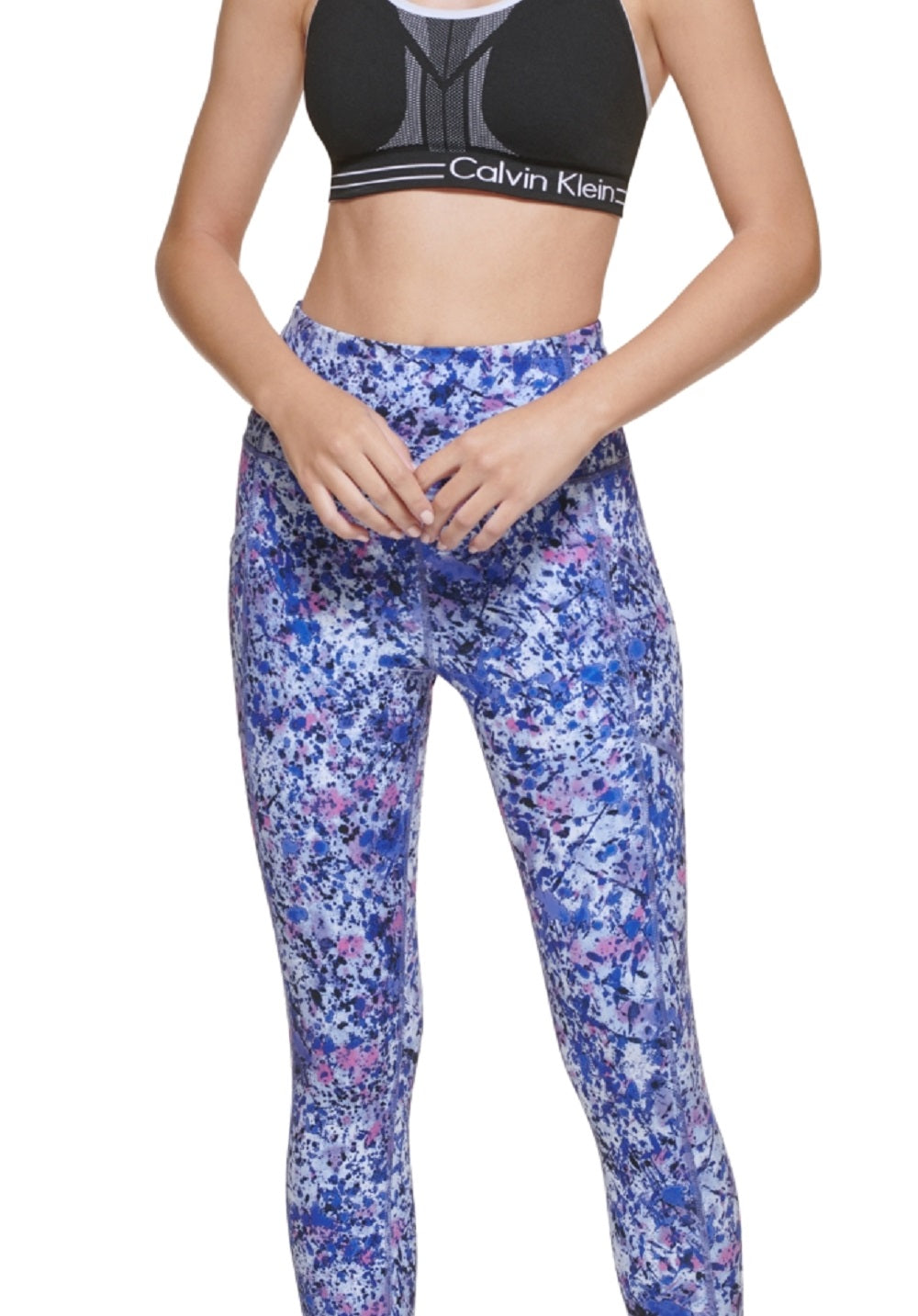 Calvin Klein Women's Floral Print 7/8 Leggings Blue Size Large