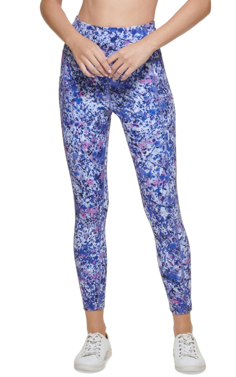 Calvin Klein Women's Floral Print 7/8 Leggings Blue Size Large