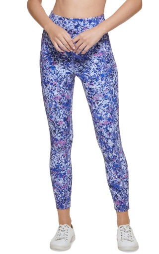 Calvin Klein Women's Floral Print 7/8 Leggings Blue Size Large