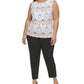 Calvin Klein Women's Printed Top Yellow Size 3X