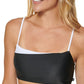 Calvin Klein Women's Straight Neck Bikini Top Swimsuit Black Size Mediumedium