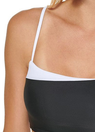 Calvin Klein Women's Straight Neck Bikini Top Swimsuit Black Size Mediumedium