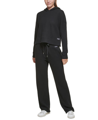 Calvin Klein Women's Waffle Hoodie Black Size X-Large