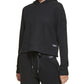 Calvin Klein Women's Waffle Hoodie Black Size X-Large