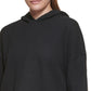 Calvin Klein Women's Waffle Hoodie Black Size X-Large