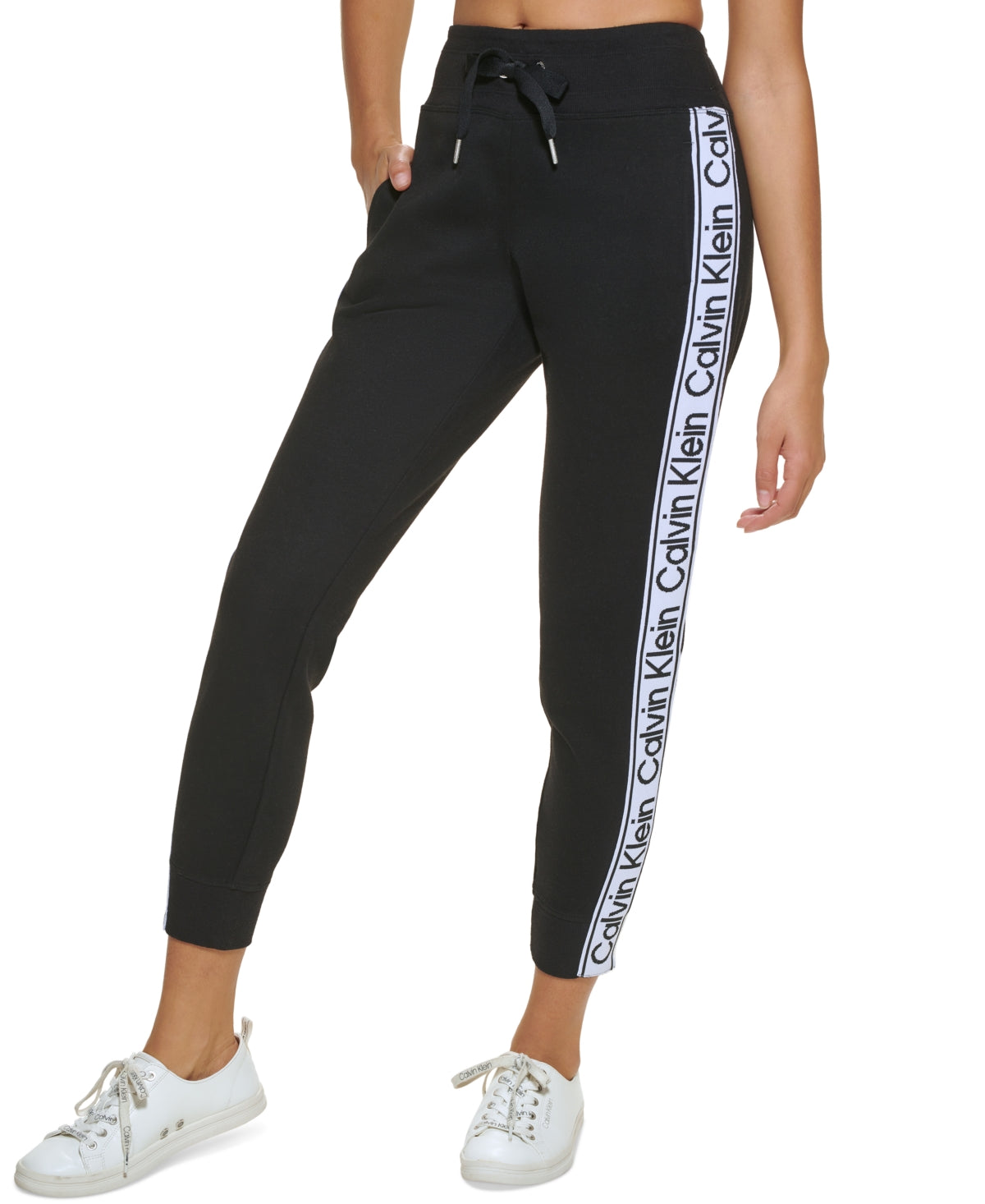 Calvin Klein Women's Logo Tape Joggers Black Size X-Large