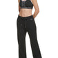 Calvin Klein Women's High Waisted Relaxed Leg Pants Black Size Large