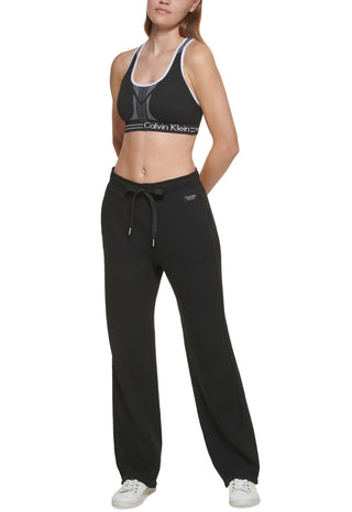 Calvin Klein Women's High Waisted Relaxed Leg Pants Black Size Large