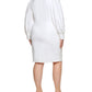 Calvin Klein Women's Puff Sleeve Sheath Dress White Size 14W