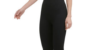 Calvin Klein Women's Ribbed High Rise 7/8 Leggings Black Size Medium