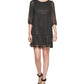 Calvin Klein Women's Empire Waist Chiffon Shift Dress Black Size 14