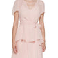 Calvin Klein Women's Clip Dot Tiered Ruffle Dress Pink Size 4
