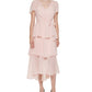 Calvin Klein Women's Clip Dot Tiered Ruffle Dress Pink Size 2
