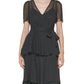 Calvin Klein Women's Clip Dot Tiered Ruffle Dress Black Size 10