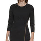 Calvin Klein Women's Asymmetrical Zip Sheath Dress Black Size 14