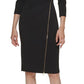Calvin Klein Women's Asymmetrical Zip Sheath Dress Black Size 14