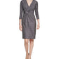 Calvin Klein Women's Glitter Knit V Neck Sheath Dress Gray Size X-Small