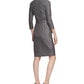 Calvin Klein Women's Glitter Knit V Neck Sheath Dress Gray Size X-Small