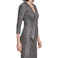 Calvin Klein Women's Glitter Knit V Neck Sheath Dress Gray Size X-Small